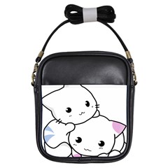 Kitty Cuddling Cat Kitten Feline Girls Sling Bags by Sapixe