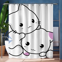 Kitty Cuddling Cat Kitten Feline Shower Curtain 60  X 72  (medium)  by Sapixe