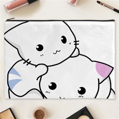 Kitty Cuddling Cat Kitten Feline Cosmetic Bag (xxxl)  by Sapixe