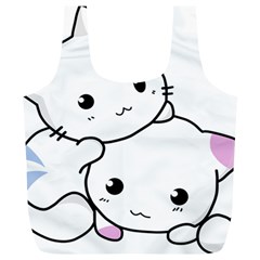 Kitty Cuddling Cat Kitten Feline Full Print Recycle Bags (l)  by Sapixe