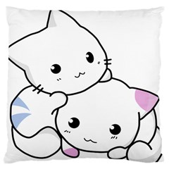 Kitty Cuddling Cat Kitten Feline Large Flano Cushion Case (one Side) by Sapixe