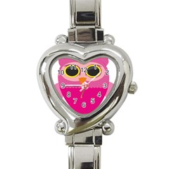 Sowa Owls Bird Wild Birds Pen Heart Italian Charm Watch by Sapixe