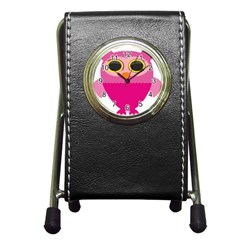 Sowa Owls Bird Wild Birds Pen Pen Holder Desk Clocks by Sapixe