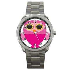 Sowa Owls Bird Wild Birds Pen Sport Metal Watch by Sapixe