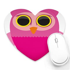 Sowa Owls Bird Wild Birds Pen Heart Mousepads by Sapixe