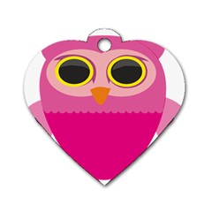 Sowa Owls Bird Wild Birds Pen Dog Tag Heart (two Sides) by Sapixe