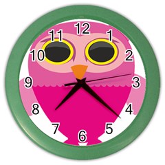 Sowa Owls Bird Wild Birds Pen Color Wall Clocks by Sapixe