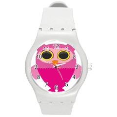 Sowa Owls Bird Wild Birds Pen Round Plastic Sport Watch (m) by Sapixe