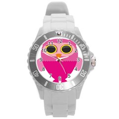 Sowa Owls Bird Wild Birds Pen Round Plastic Sport Watch (l) by Sapixe