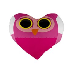 Sowa Owls Bird Wild Birds Pen Standard 16  Premium Heart Shape Cushions by Sapixe