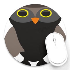 Sowa Owls Bird Wild Birds Pen Round Mousepads by Sapixe