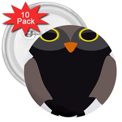 Sowa Owls Bird Wild Birds Pen 3  Buttons (10 Pack)  by Sapixe