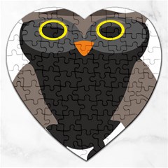 Sowa Owls Bird Wild Birds Pen Jigsaw Puzzle (heart) by Sapixe