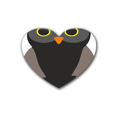 Sowa Owls Bird Wild Birds Pen Heart Coaster (4 Pack)  by Sapixe