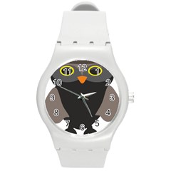 Sowa Owls Bird Wild Birds Pen Round Plastic Sport Watch (m) by Sapixe