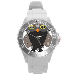 Sowa Owls Bird Wild Birds Pen Round Plastic Sport Watch (l) by Sapixe