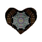 Butterflies And Flowers A In Romantic Universe Standard 16  Premium Flano Heart Shape Cushions Back