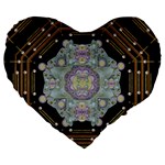 Butterflies And Flowers A In Romantic Universe Large 19  Premium Flano Heart Shape Cushions Front