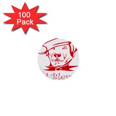 Dog Santa Hat Winter Christmas 1  Mini Buttons (100 pack) 