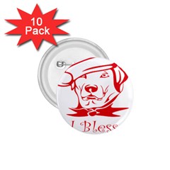 Dog Santa Hat Winter Christmas 1.75  Buttons (10 pack)