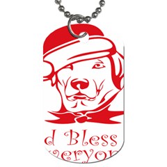 Dog Santa Hat Winter Christmas Dog Tag (One Side)