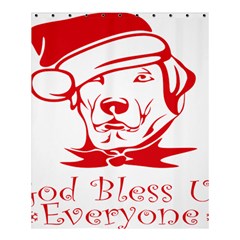 Dog Santa Hat Winter Christmas Shower Curtain 60  x 72  (Medium) 