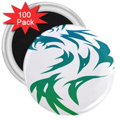 Wolf Dog Fox Animal Pet Vector 3  Magnets (100 Pack) by Sapixe