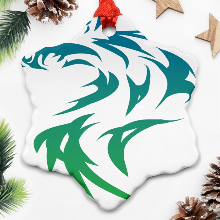 Wolf Dog Fox Animal Pet Vector Ornament (Snowflake)