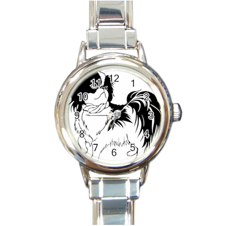 Animal Canine Dog Japanese Chin Round Italian Charm Watch