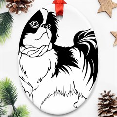 Animal Canine Dog Japanese Chin Ornament (oval) by Sapixe