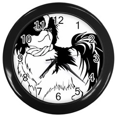 Animal Canine Dog Japanese Chin Wall Clocks (black) by Sapixe