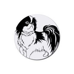 Animal Canine Dog Japanese Chin Rubber Round Coaster (4 Pack)  by Sapixe