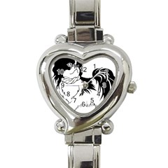 Animal Canine Dog Japanese Chin Heart Italian Charm Watch by Sapixe