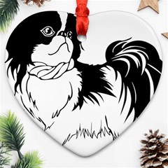 Animal Canine Dog Japanese Chin Heart Ornament (Two Sides)