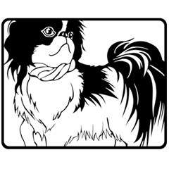 Animal Canine Dog Japanese Chin Fleece Blanket (medium)  by Sapixe