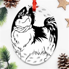 Animal Canine Dog Japanese Chin Ornament (Oval Filigree)