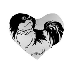 Animal Canine Dog Japanese Chin Standard 16  Premium Heart Shape Cushions by Sapixe