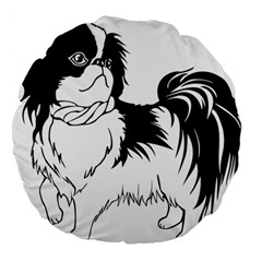 Animal Canine Dog Japanese Chin Large 18  Premium Flano Round Cushions by Sapixe