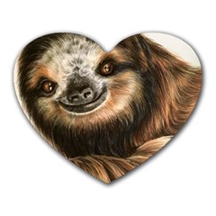 Sloth Smiles Heart Mousepads by ArtByThree