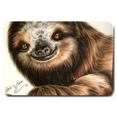 Sloth Smiles Large Doormat  by ArtByThree