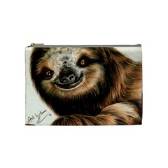 Sloth Smiles Cosmetic Bag (medium)  by ArtByThree