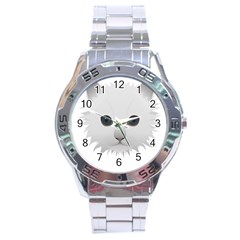 Cat Animal Pet Kitty Cats Kitten Stainless Steel Analogue Watch