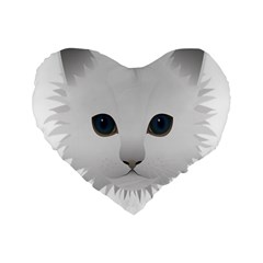 Cat Animal Pet Kitty Cats Kitten Standard 16  Premium Heart Shape Cushions by Sapixe