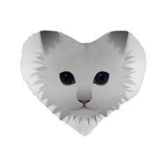 Cat Animal Pet Kitty Cats Kitten Standard 16  Premium Flano Heart Shape Cushions