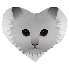 Cat Animal Pet Kitty Cats Kitten Large 19  Premium Flano Heart Shape Cushions by Sapixe