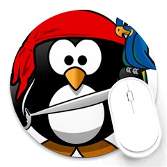 Penguin Pirate Tux Animal Bandana Round Mousepads by Sapixe