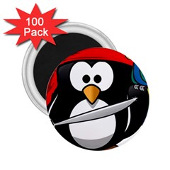 Penguin Pirate Tux Animal Bandana 2 25  Magnets (100 Pack)  by Sapixe