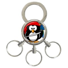 Penguin Pirate Tux Animal Bandana 3-ring Key Chains by Sapixe