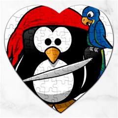 Penguin Pirate Tux Animal Bandana Jigsaw Puzzle (heart) by Sapixe