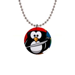 Penguin Pirate Tux Animal Bandana Button Necklaces by Sapixe